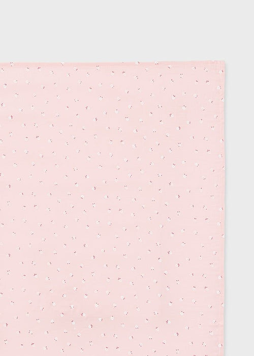 Pink Daisy Print Gauze Baby Blanket