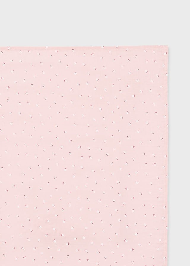 Pink Daisy Print Gauze Baby Blanket