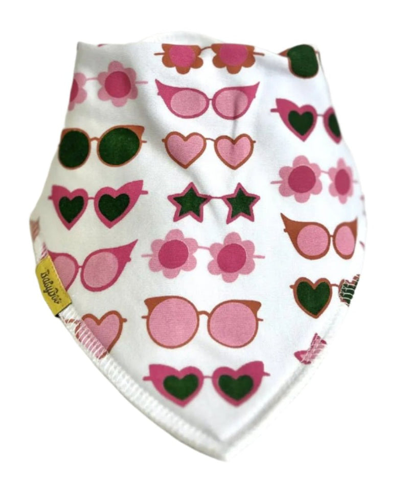 Pink Diva Sunglasses Organic Cotton DribbleBoo Bandana Bib