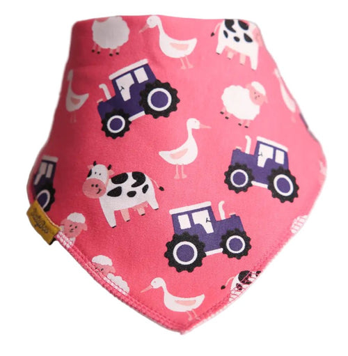 Pink Farmyard Organic Cotton DribbleBoo Bandana Bib