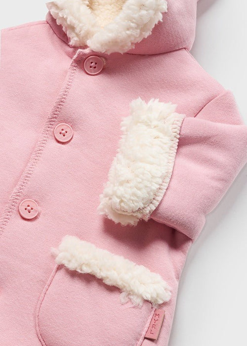 Pink Jersey Hooded Pram Coat