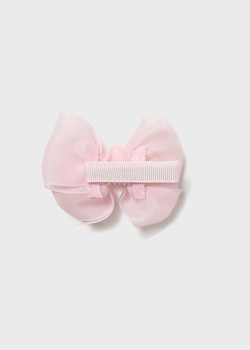 Pink Lace Organza Headband & Clip Set