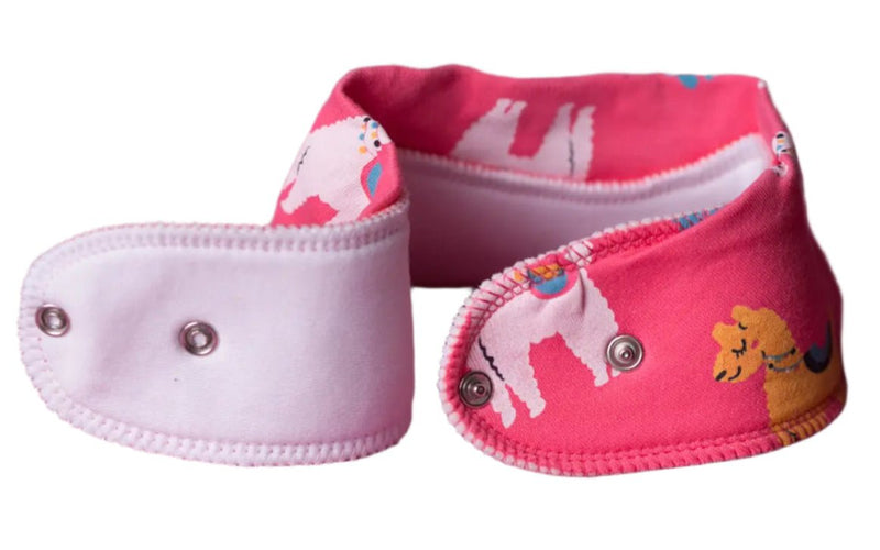 Pink Llamas Organic Cotton DribbleBoo Bandana Bib