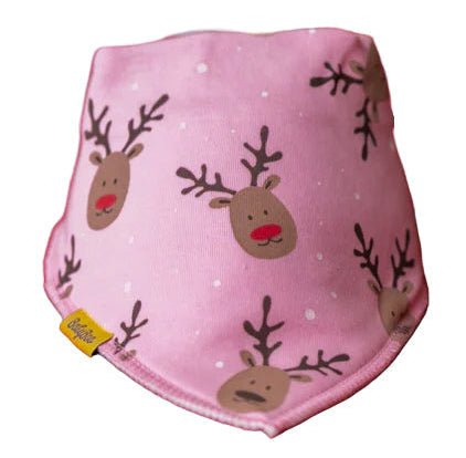 Pink Reindeer DribbleBoo Bandana Bib