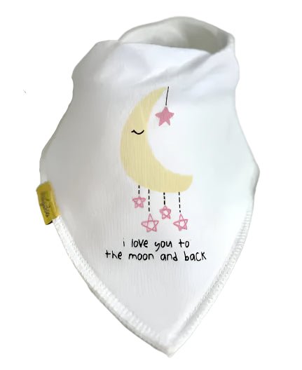 Pink To The Moon & Back Organic Cotton DribbleBoo Bandana Bib