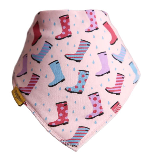 Pink Wellies Organic Cotton DribbleBoo Bandana Bib