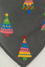 RAINBOW CHRISTMAS TREES ORGANIC COTTON BANDANA BIB