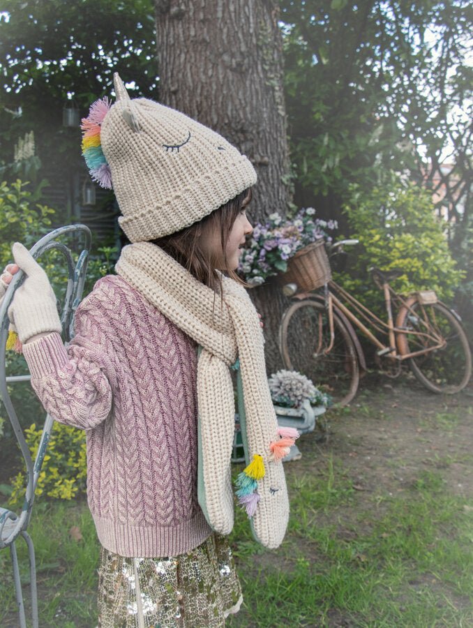 Rainbow Unicorn Knitted Gloves (Rockahula)