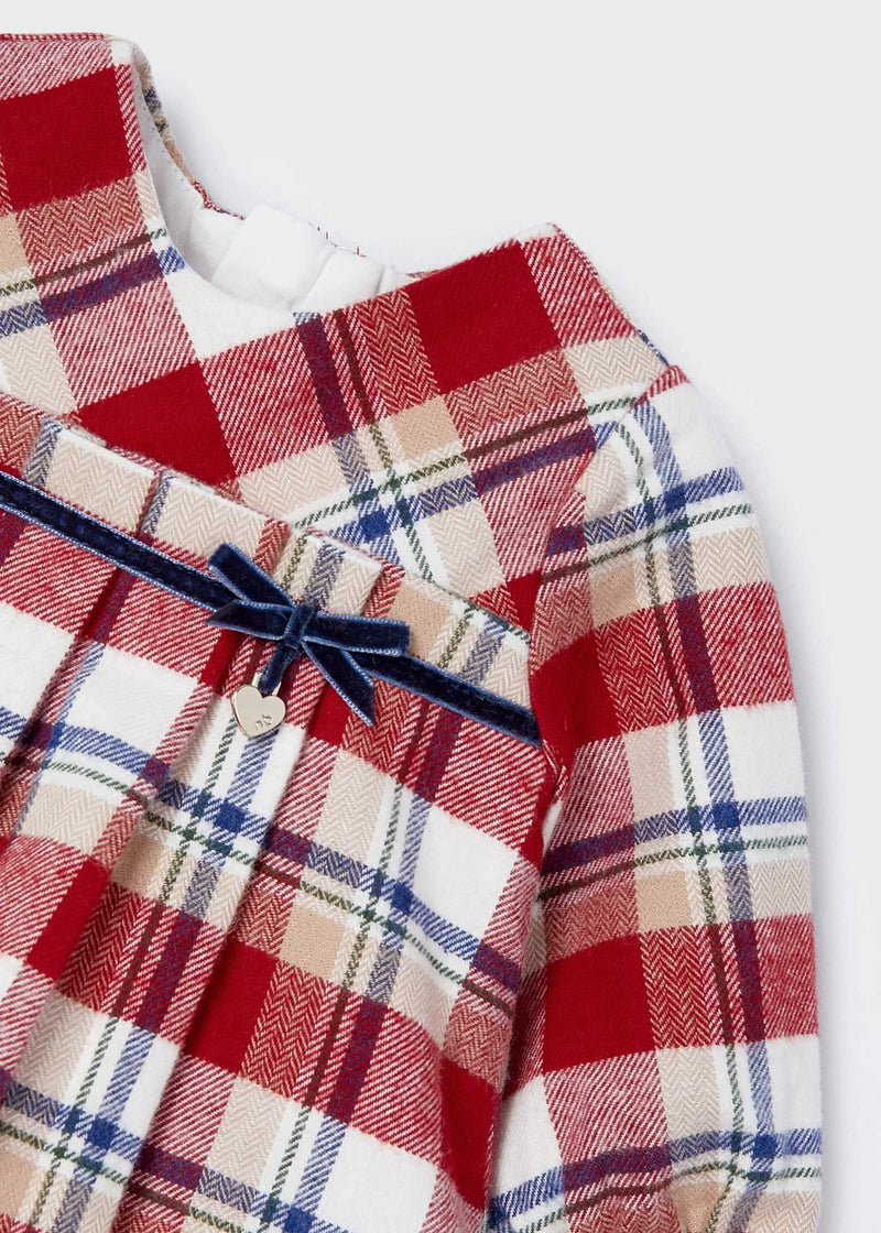 Red Check Cotton Baby Girl Christmas Dress