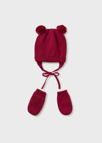 Red Cotton Hat & Mittens Set (Mayoral)