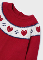 Red Cotton Knit Baby Christmas Dress Set