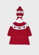 Red Cotton Knit Baby Christmas Dress Set