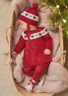 Red Cotton Knit Baby Christmas Dress Set