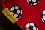 RED FOOTBALLS ORGANIC COTTON DRIBBLEBOO BANDANA BIB - CottonKids.ie - Bib - BabyBoo - Bibs - 
