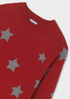 Red & Grey Star Knit Dress