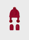 Red Knitted Baby Hat & Mittens Set Unisex (Mayoral)