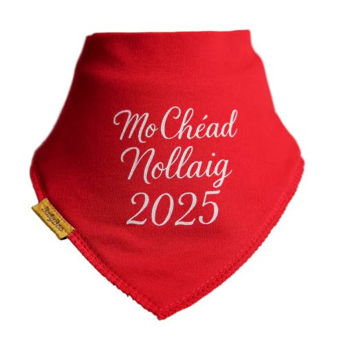 Red ‘Mo Chéad Nollaig 2025’ DribbleBoo Bandana Bib