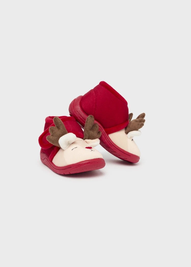 Red Reindeer Slippers (Mayoral)