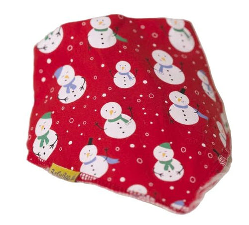 Red Snowmen DribbleBoo Bandana Bib
