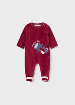 Red & Striped Velour Babygrows (sold separately)