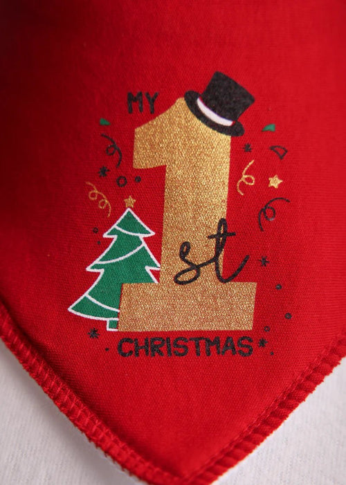 Red Top Hat ‘My First Christmas’ DribbleBoo Bandana Bib