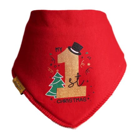 Red Top Hat ‘My First Christmas’ DribbleBoo Bandana Bib