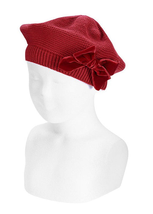 RED VELVET Girls Beret with Velvet Bow