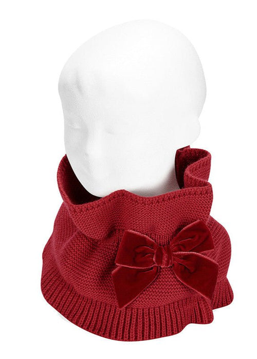 RED VELVET Girls Scarf with Velvet Bow