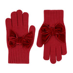 RED VELVET Gloves with Giant Velvet Bow