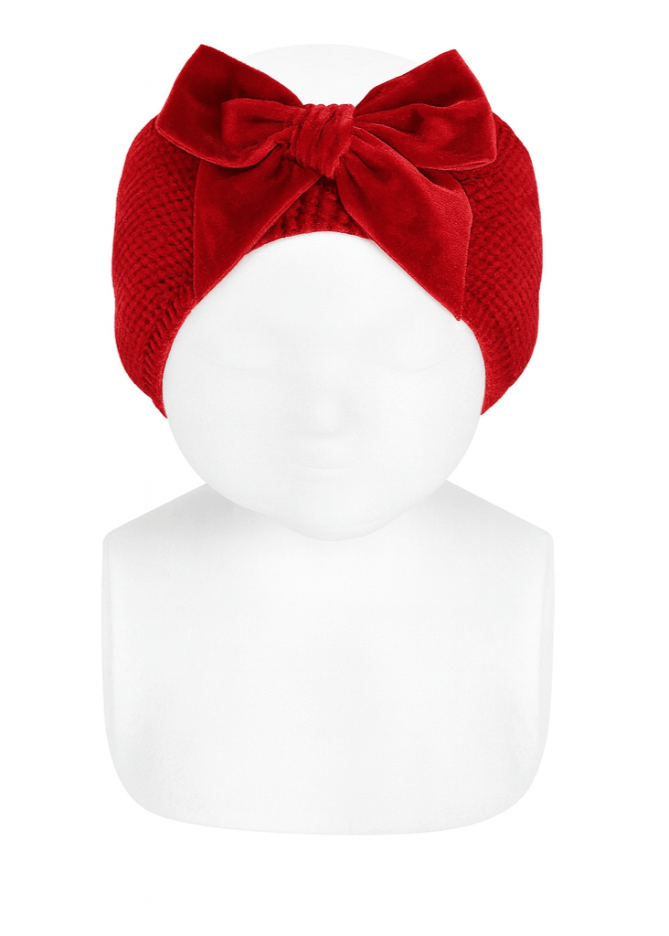 RED VELVET Headband with Large Velvet Bow