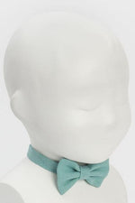 SEA GREEN Boy Linen Bow Tie Dickie Fly