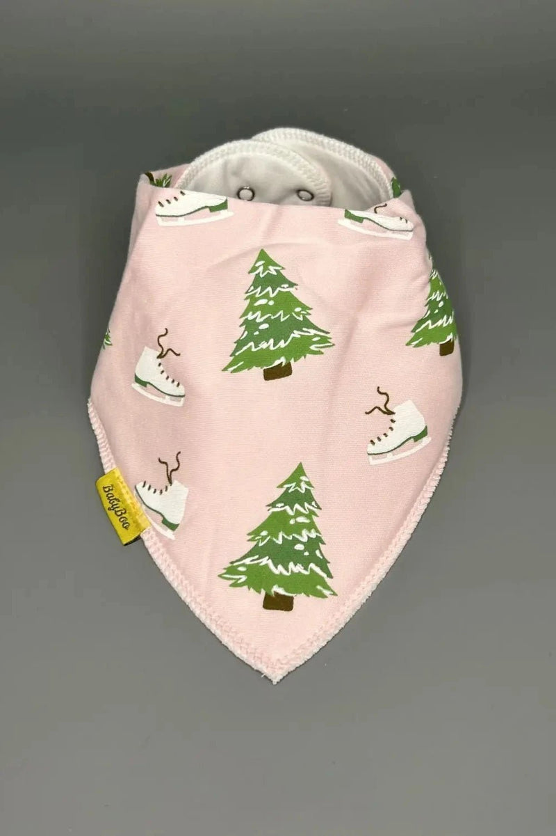 Skating at Christmas organic cotton bandana bib