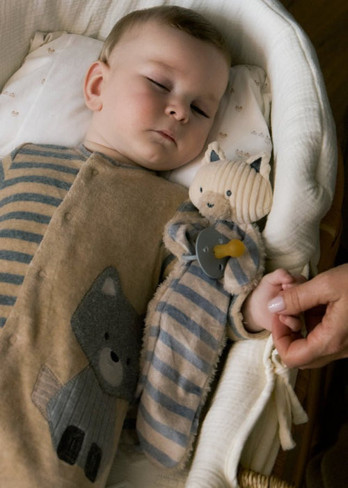 Soft Baby Wolf Comforter with Dummy Holder