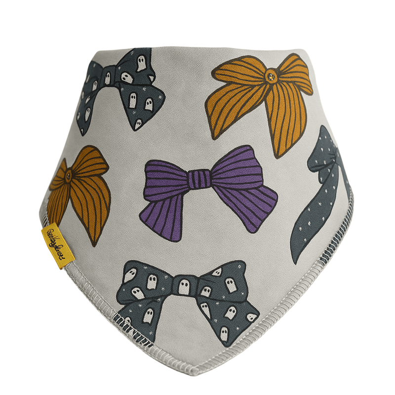 Spooky Bows Organic Cotton DribbleBoo Bandana Bib