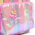 Striped Sequin Backpack With Ice Cream Badge