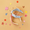 Stripy Embroidered Heart Knotted Headband