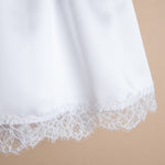 WHITE Satin Christening Dress with Lace  (M3)