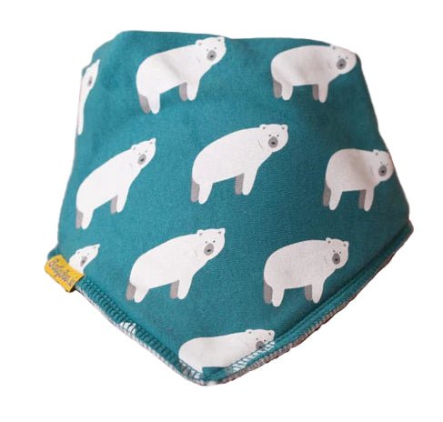 Teal Polar Bears DribbleBoo Bandana Bib