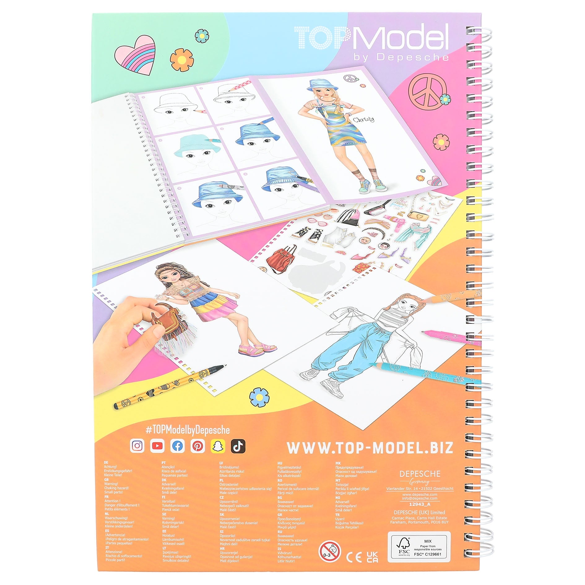 Model Color Book TOPModel Colouring Book with Pen Set – CottonKids.ie