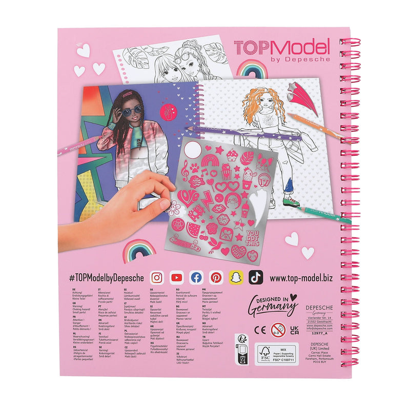 TOPModel Colouring Book With Reversible Sequins