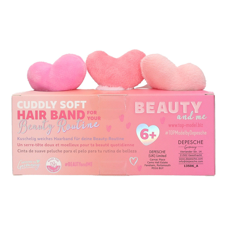 TOPModel Head Band With Plush Hearts BEAUTY and ME