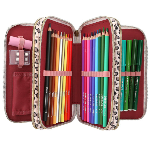 TOPModel Triple Pencil Case With Bow LEOHEART