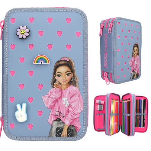 TOPModel Triple Pencil Case With Silicone Pins