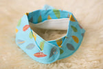 TURQUOISE FEATHERS ORGANIC COTTON DRIBBLEBOO BANDANA BIB - CottonKids.ie - Bib - BabyBoo - Bibs - 