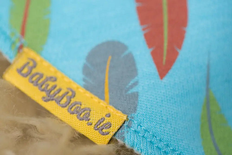 TURQUOISE FEATHERS ORGANIC COTTON DRIBBLEBOO BANDANA BIB - CottonKids.ie - Bib - BabyBoo - Bibs - 