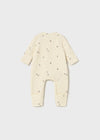 Unisex Beige Ribbed Long Bodysuit