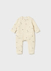 Unisex Beige Ribbed Long Bodysuit