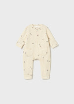 Unisex Beige Ribbed Long Bodysuit