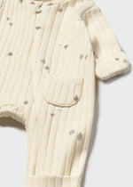 Unisex Beige Ribbed Long Bodysuit