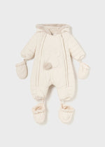 Unisex Cream Bunny Snowsuit With Mittens & Booties